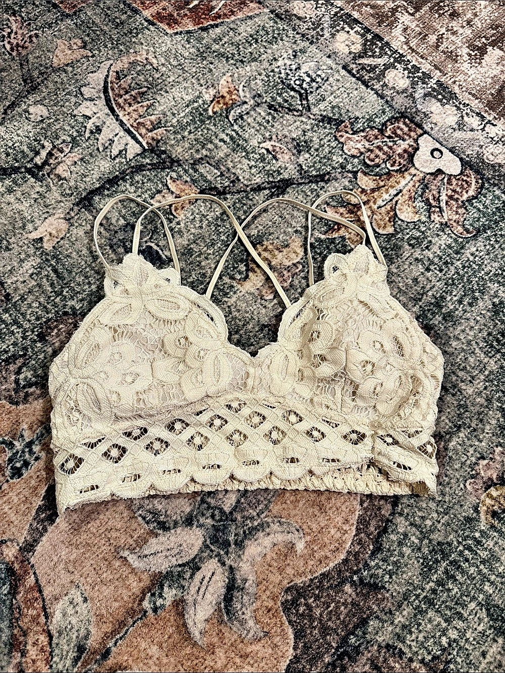 Free People Adella Bralette Cream Lace Camisole
